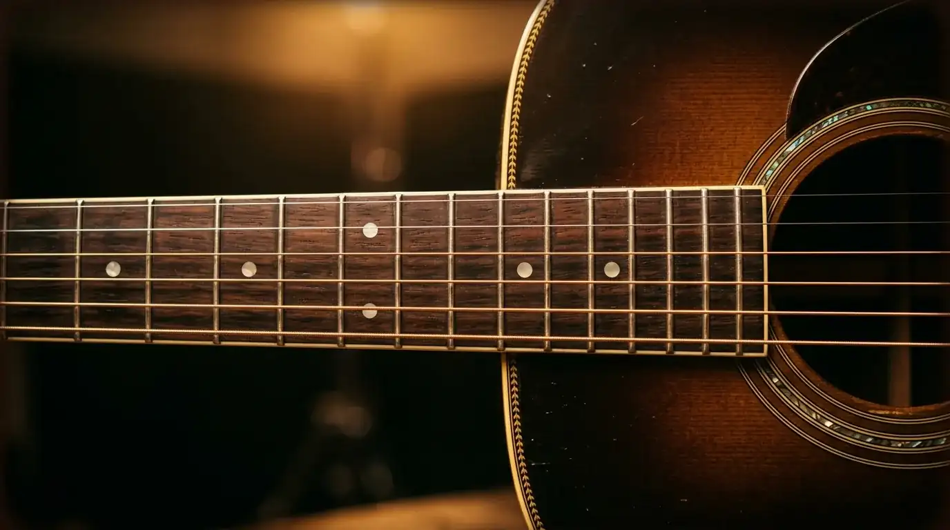 Akustikgitarre in einem Studio